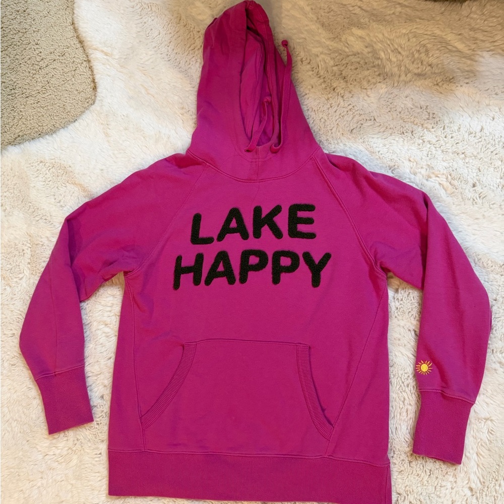 Lake Happy Chenille Fuchsia Hoodie size small